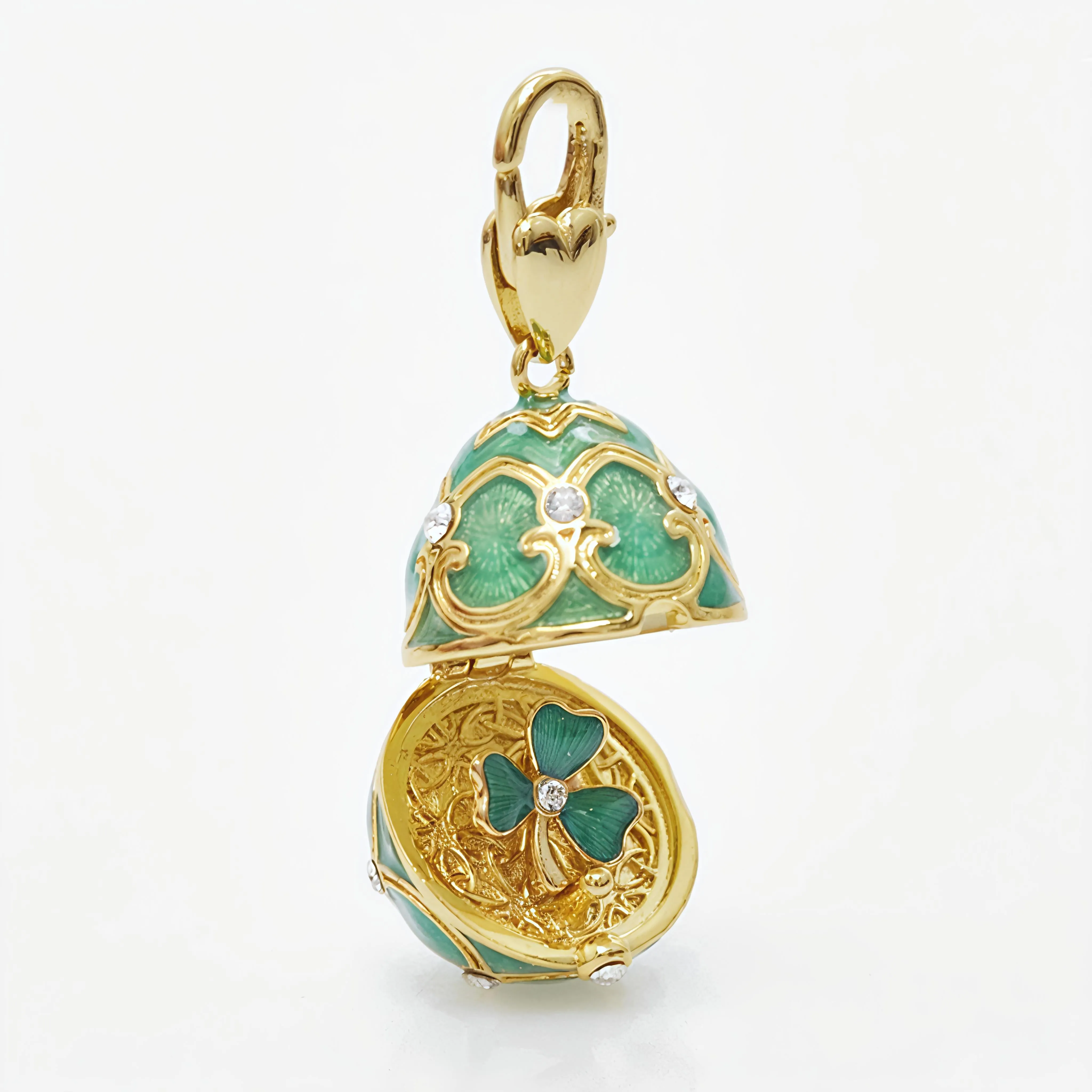 Three Leaf Clover Locket Pendant