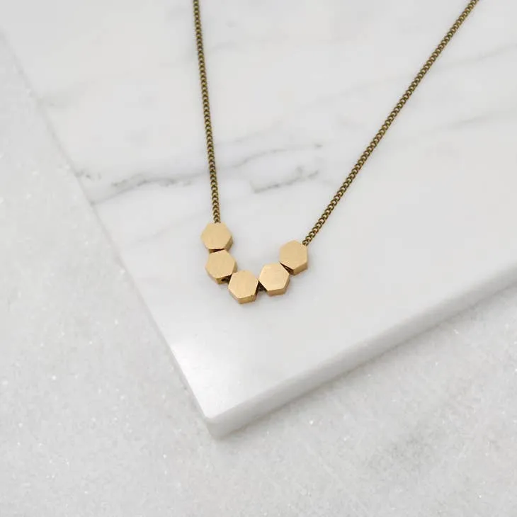 Tiny Hexagons Necklace