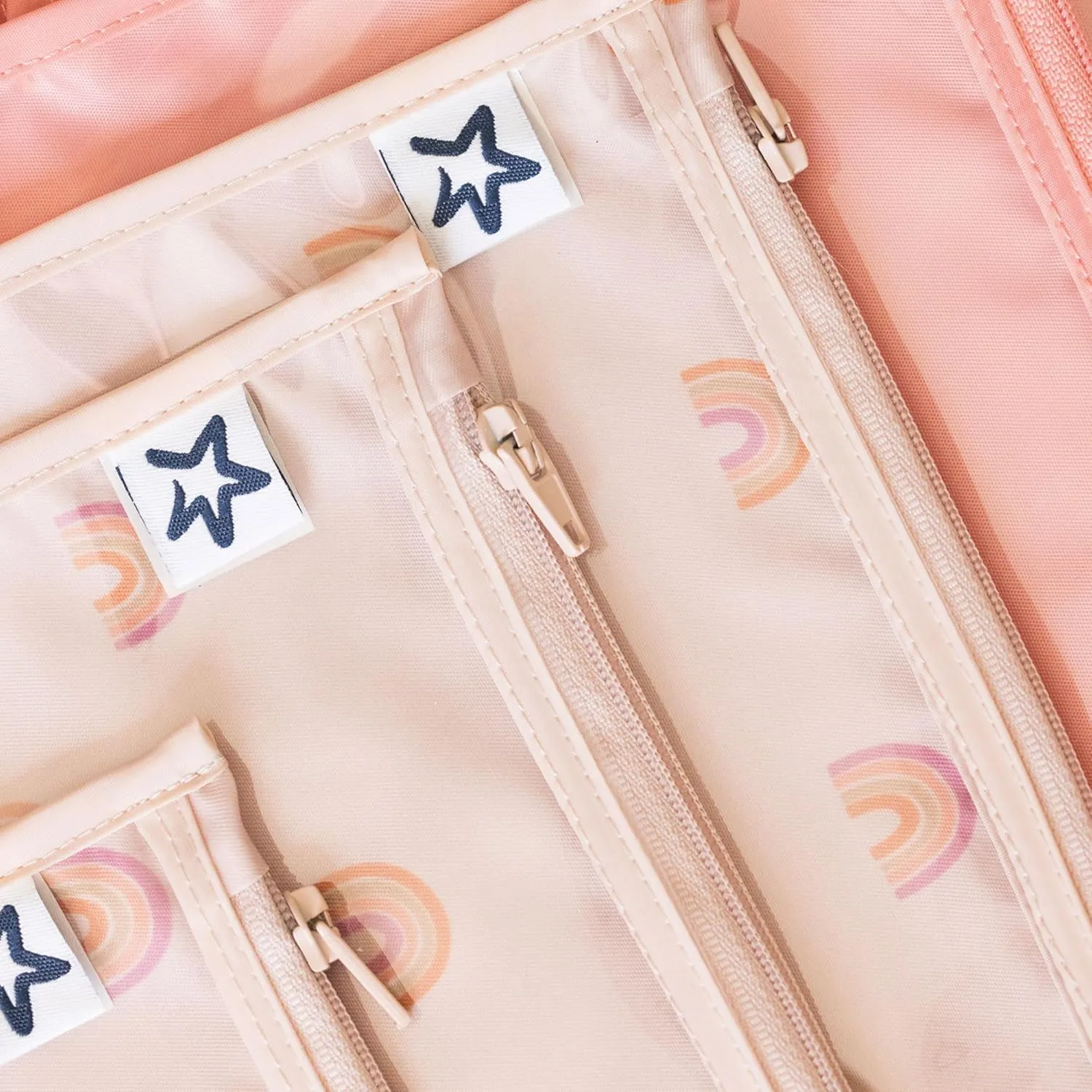 Tiny Twinkle Mess-proof Travel Bags, Airline Compliant, Zipper Closure, Clear Front Pouch, Diaper Bag Packing, Toiletry or Cosmetics Organizer