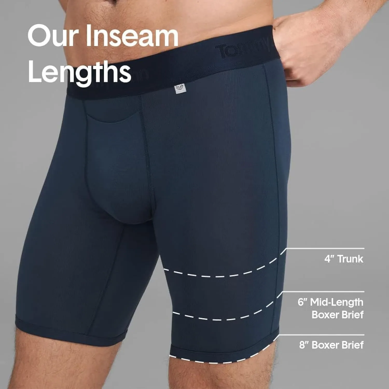 Tommy John Men’s Underwear, Supima Cool Cotton Boxer Briefs with Contour Pouch and Longer 8" Inseam, Comfortable Fabric