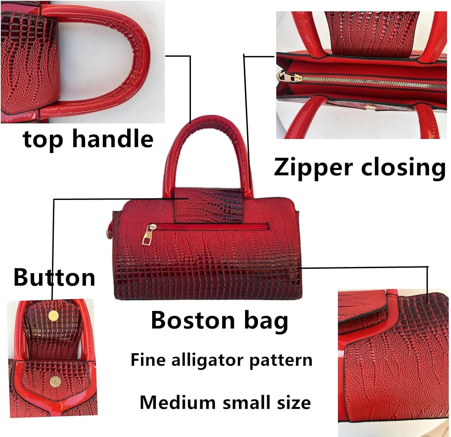 Top handle Satchel bags Shoulder Crossbody Purse Retro Crocodile Hobo Handbag Cluth Purse for Women