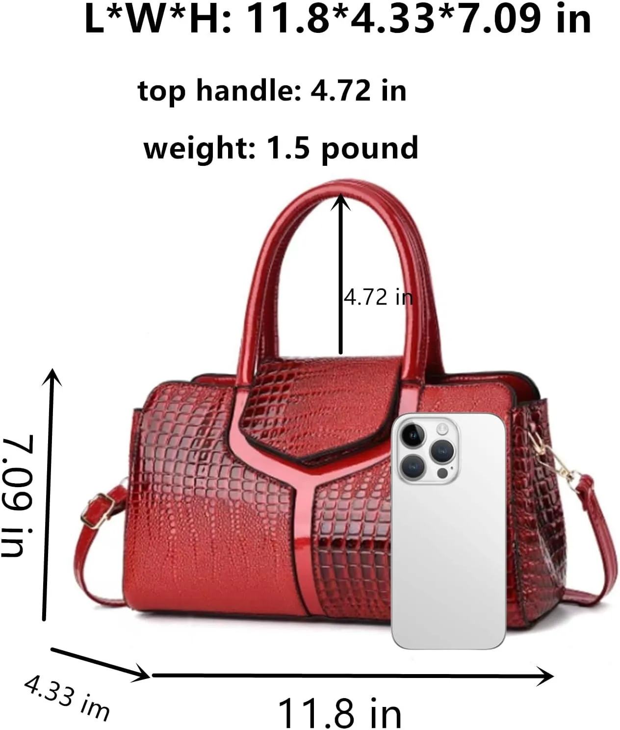 Top handle Satchel bags Shoulder Crossbody Purse Retro Crocodile Hobo Handbag Cluth Purse for Women