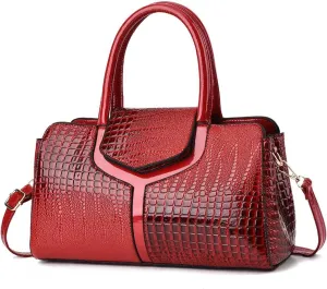 Top handle Satchel bags Shoulder Crossbody Purse Retro Crocodile Hobo Handbag Cluth Purse for Women