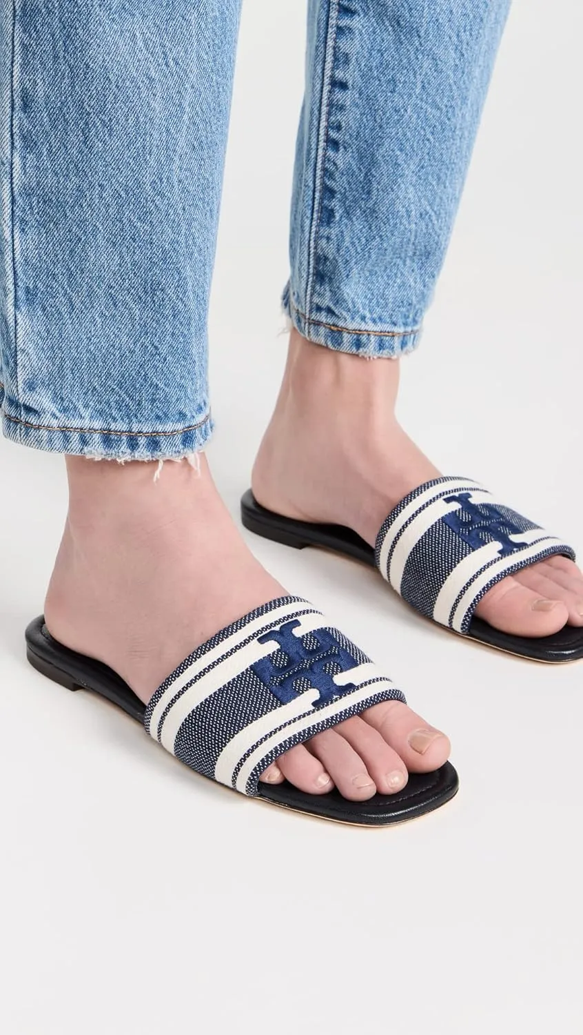 Tory Burch Women's Logo Jacquard Slide Sandals