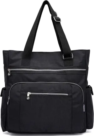 Tote Bag for Women, Waterproof Nylon Shoulder Bags, Multi Pockets Tote Purses, Large Capacity Travel Tote Bag