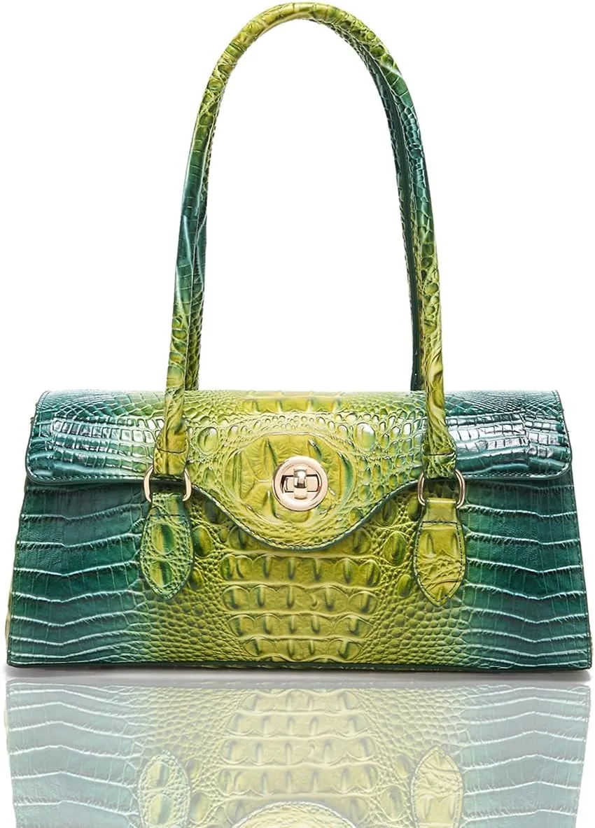Tote Handbag for Women Large Handbag Purse for Lady Leather Crocodile Pattern Top Handle Handbag Satchel Tote Purse