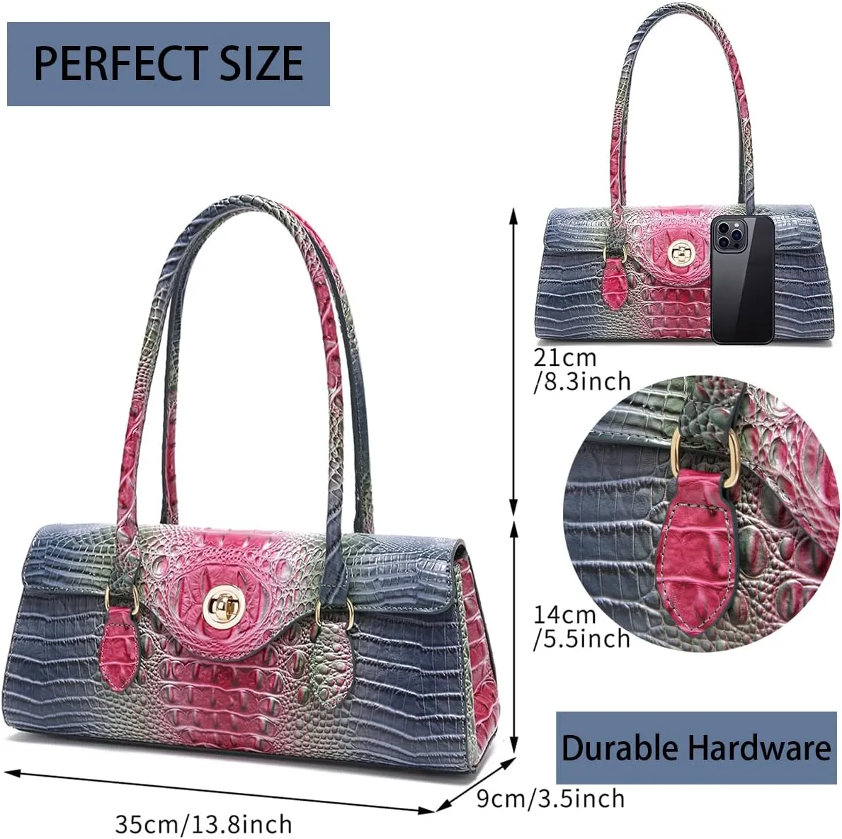 Tote Handbag for Women Large Handbag Purse for Lady Leather Crocodile Pattern Top Handle Handbag Satchel Tote Purse