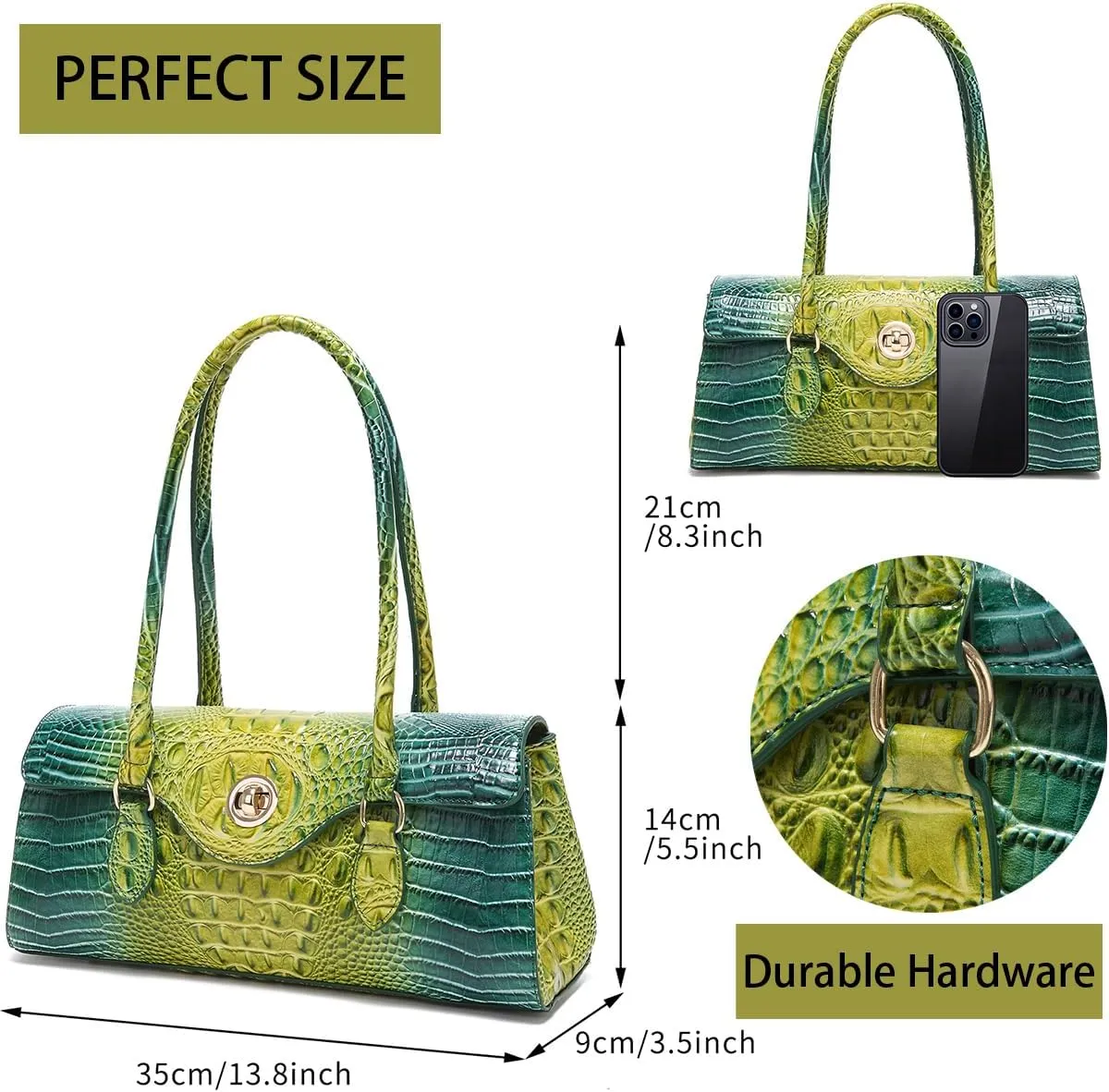 Tote Handbag for Women Large Handbag Purse for Lady Leather Crocodile Pattern Top Handle Handbag Satchel Tote Purse