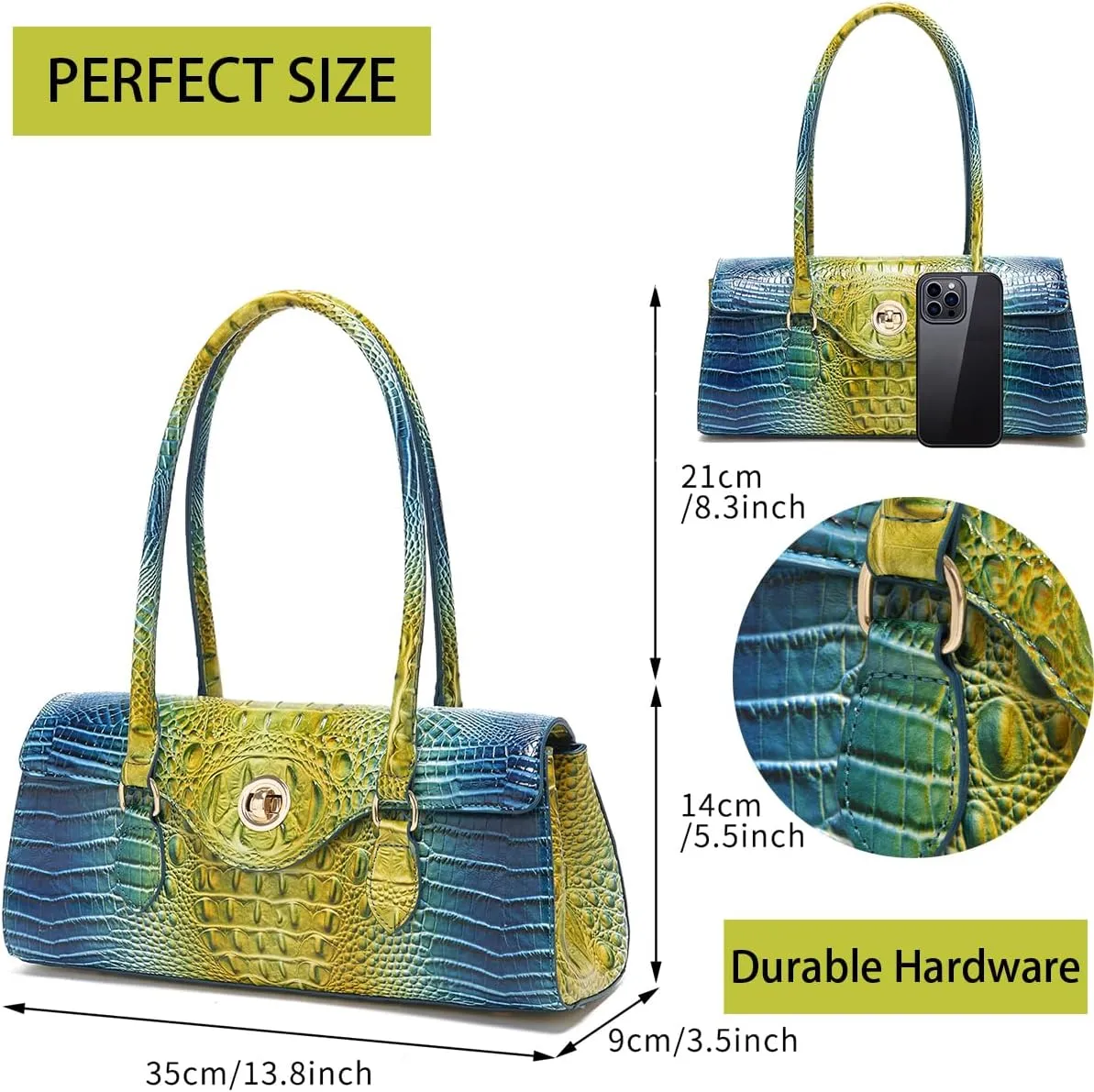 Tote Handbag for Women Large Handbag Purse for Lady Leather Crocodile Pattern Top Handle Handbag Satchel Tote Purse
