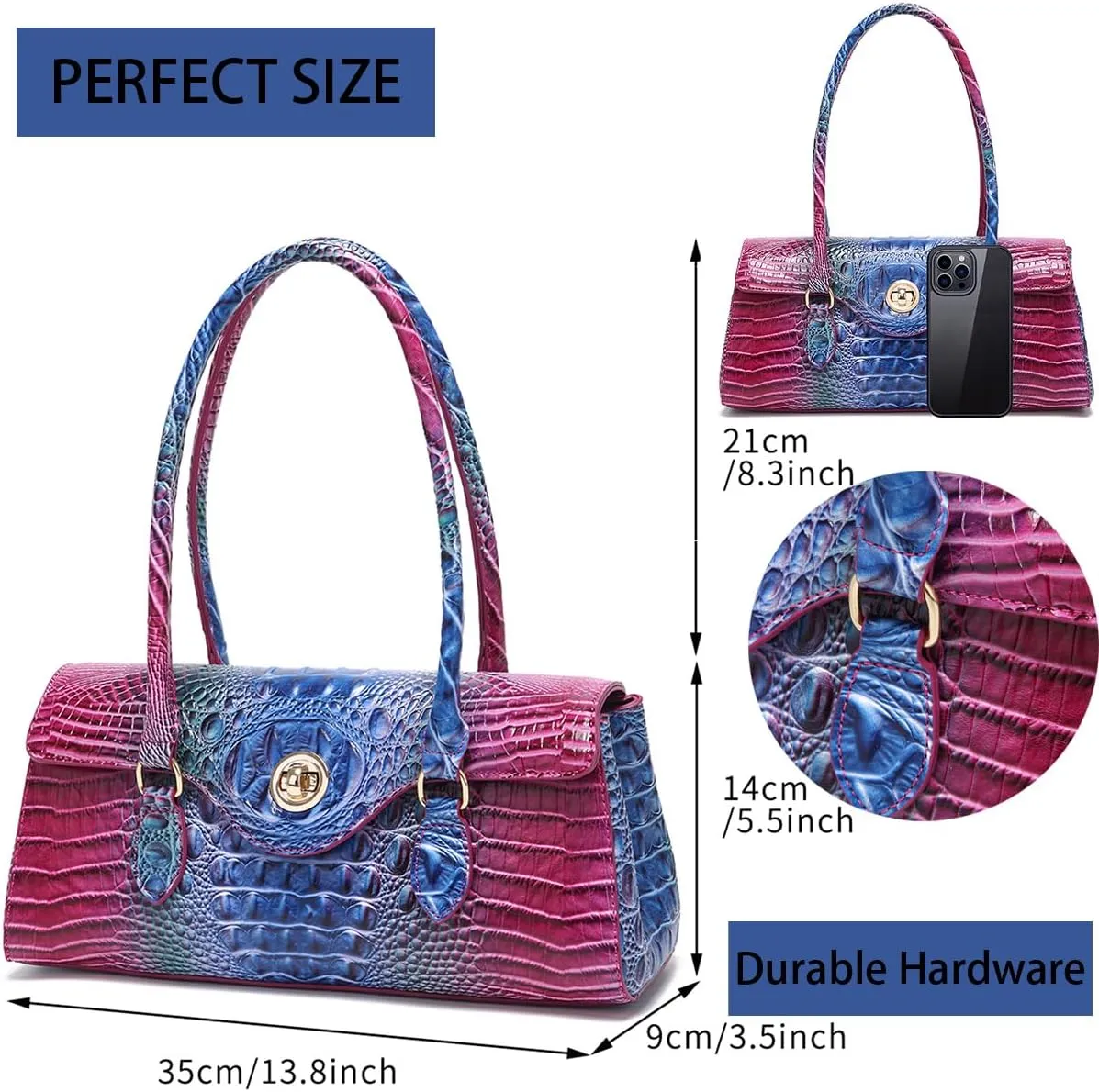 Tote Handbag for Women Large Handbag Purse for Lady Leather Crocodile Pattern Top Handle Handbag Satchel Tote Purse