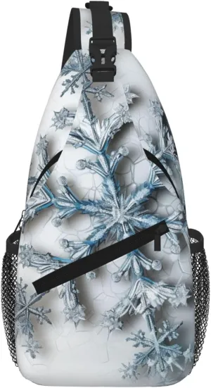 Transparent Snowflake Sling Bag For Women Men Travel Hiking Backpack Crossbody Shoulder Chest Bags Casual Daypack