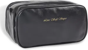 Travel Toiletry Bag For Women Large Capacity Opening Cosmetic Organizer, Portable Waterproof Pouch Open Flat Travel Makeup Bags, Makeup Storage With Divide and Handle Black