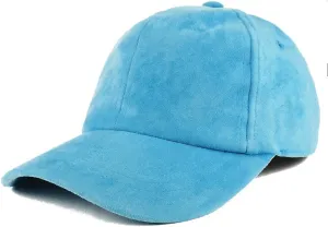 Trendy Apparel Shop Plain Faux Suede Leather Adjustable Structured Baseball Cap