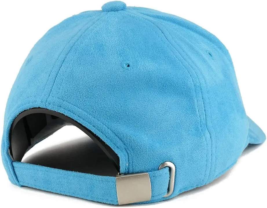 Trendy Apparel Shop Plain Faux Suede Leather Adjustable Structured Baseball Cap