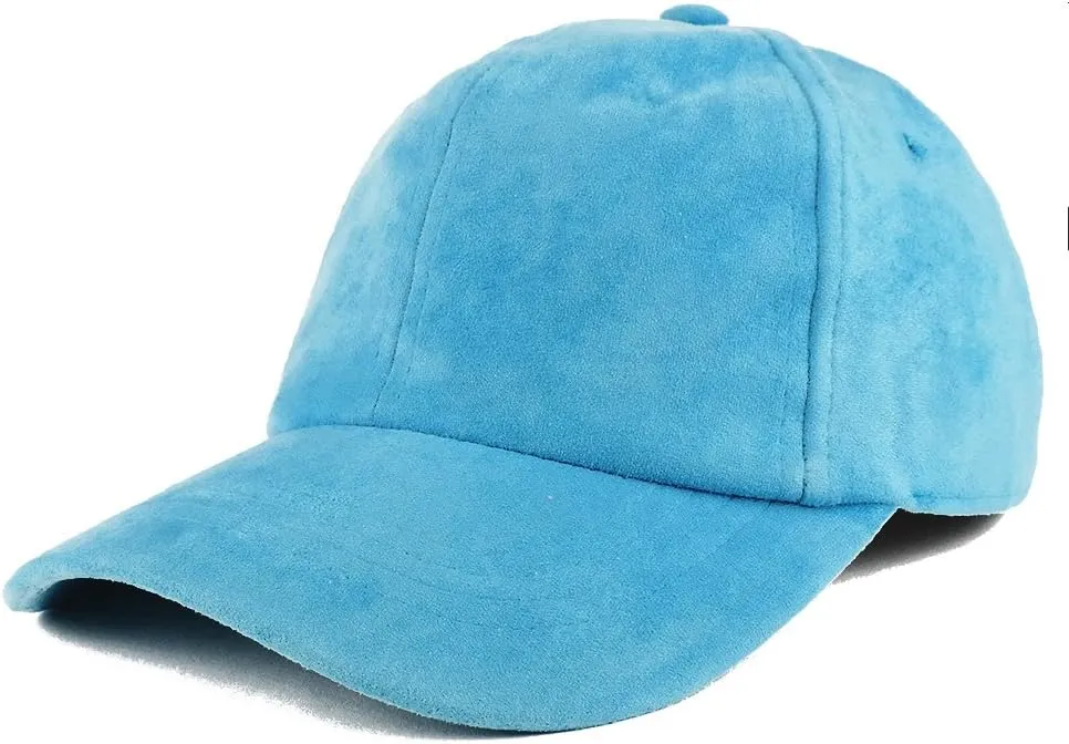 Trendy Apparel Shop Plain Faux Suede Leather Adjustable Structured Baseball Cap