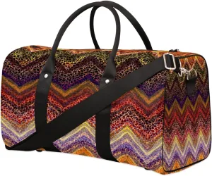 Tribe Boho Wave Copper Travel Duffel Bag Sport Gym Duffle Bag Weekender Overnight Tote Bag Foldable Carry on Bag Training Shoulder Bag for Women Men