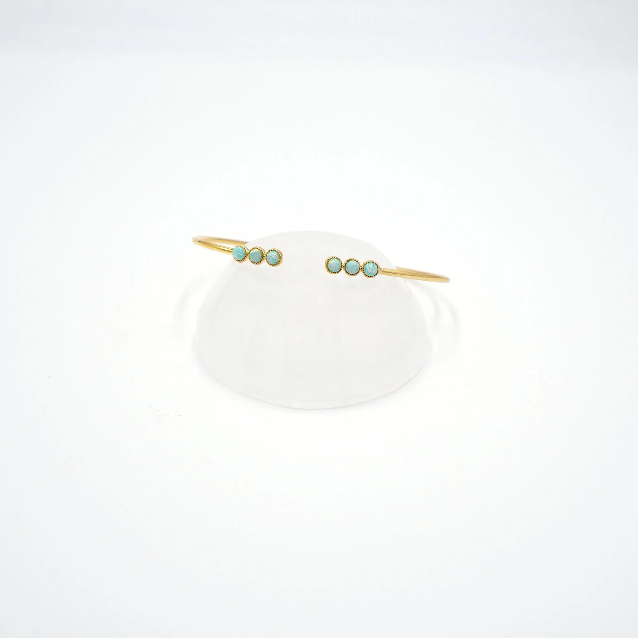 Turquoise Beaded Gold Cuff