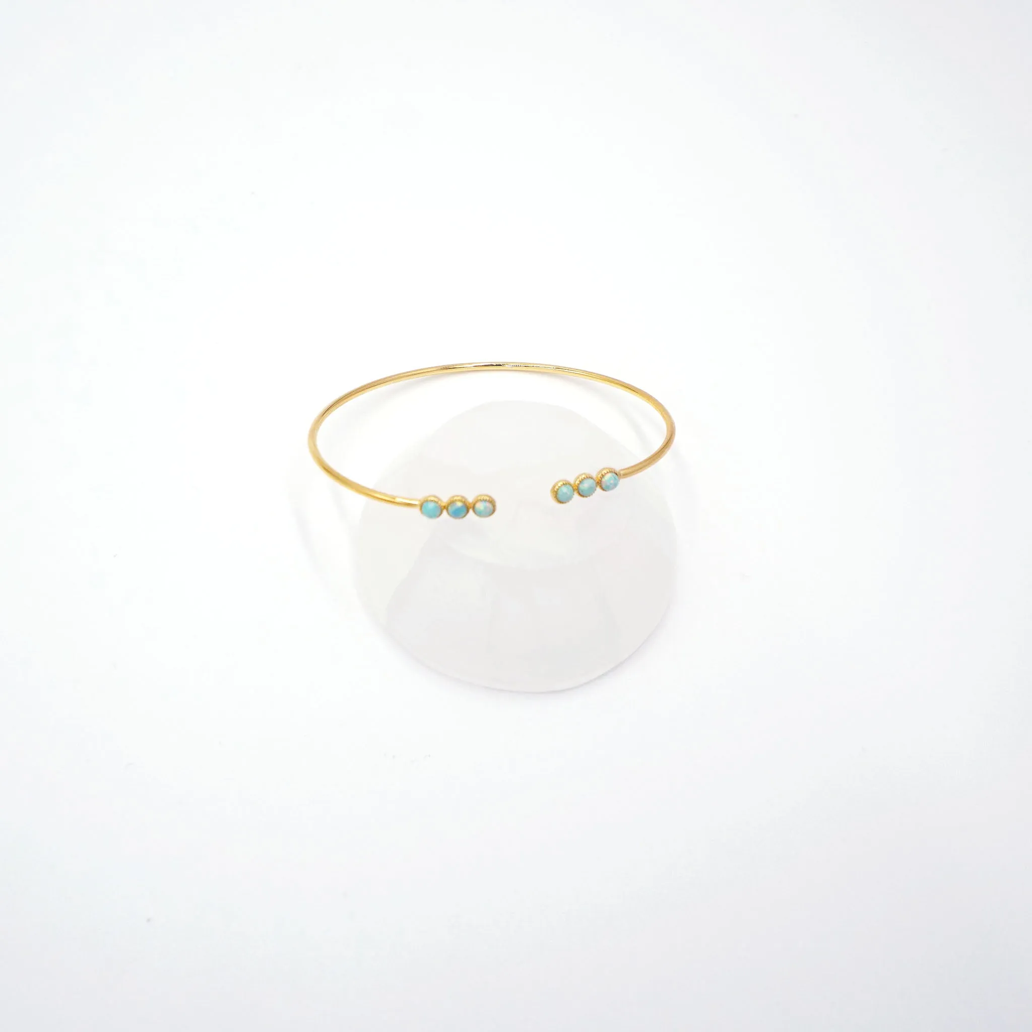 Turquoise Beaded Gold Cuff