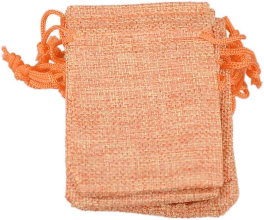 Tvoip 30Pack Burlap Bags with Drawstring Gift Bags Jewelry Pouch for Wedding Party and DIY Craft (Orange, 4 x 5.5 Inch)