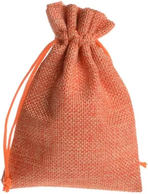 Tvoip 30Pack Burlap Bags with Drawstring Gift Bags Jewelry Pouch for Wedding Party and DIY Craft (Orange, 4 x 5.5 Inch)