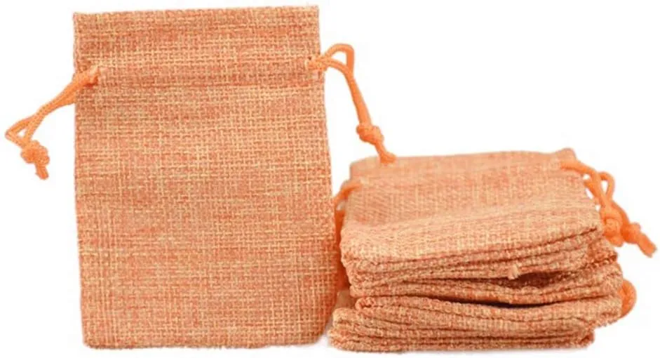 Tvoip 30Pack Burlap Bags with Drawstring Gift Bags Jewelry Pouch for Wedding Party and DIY Craft (Orange, 4 x 5.5 Inch)