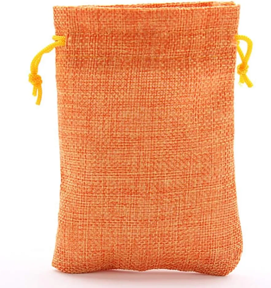 Tvoip 30Pack Burlap Bags with Drawstring Gift Bags Jewelry Pouch for Wedding Party and DIY Craft (Orange, 4 x 5.5 Inch)