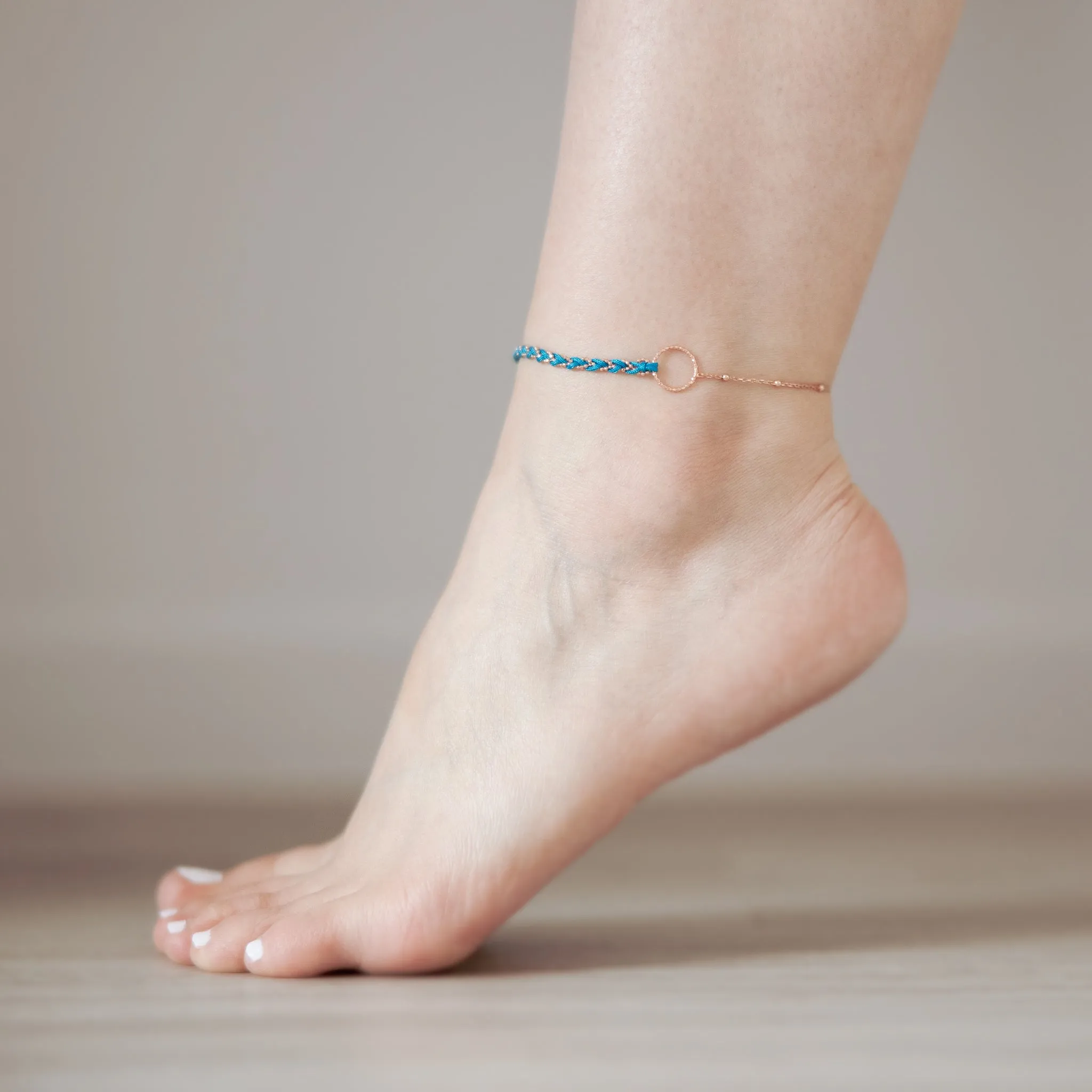 Twisted Blue Rope Anklet