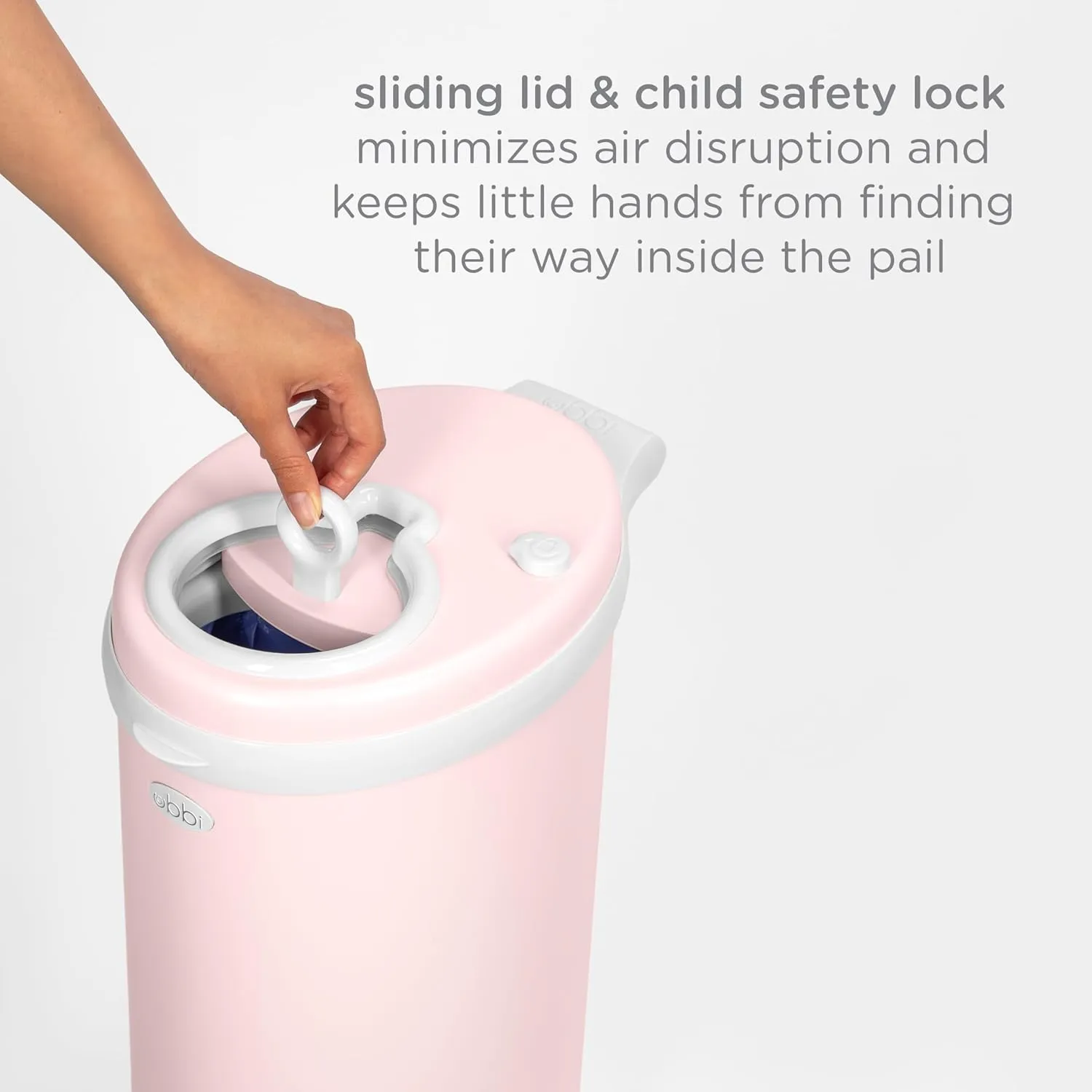 Ubbi Steel Diaper Pail, Odor Locking, No Special Bag Required, Award-Winning, Registry Must-Have, Blush Pink