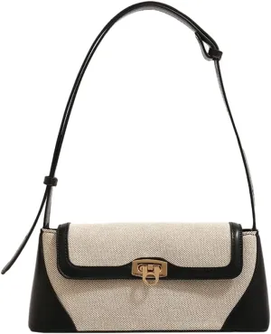 Unique Two-Tone Shoulder Bag – Vintage-Inspired Crossbody Purse Women, Retro Chic Office Commute Bag
