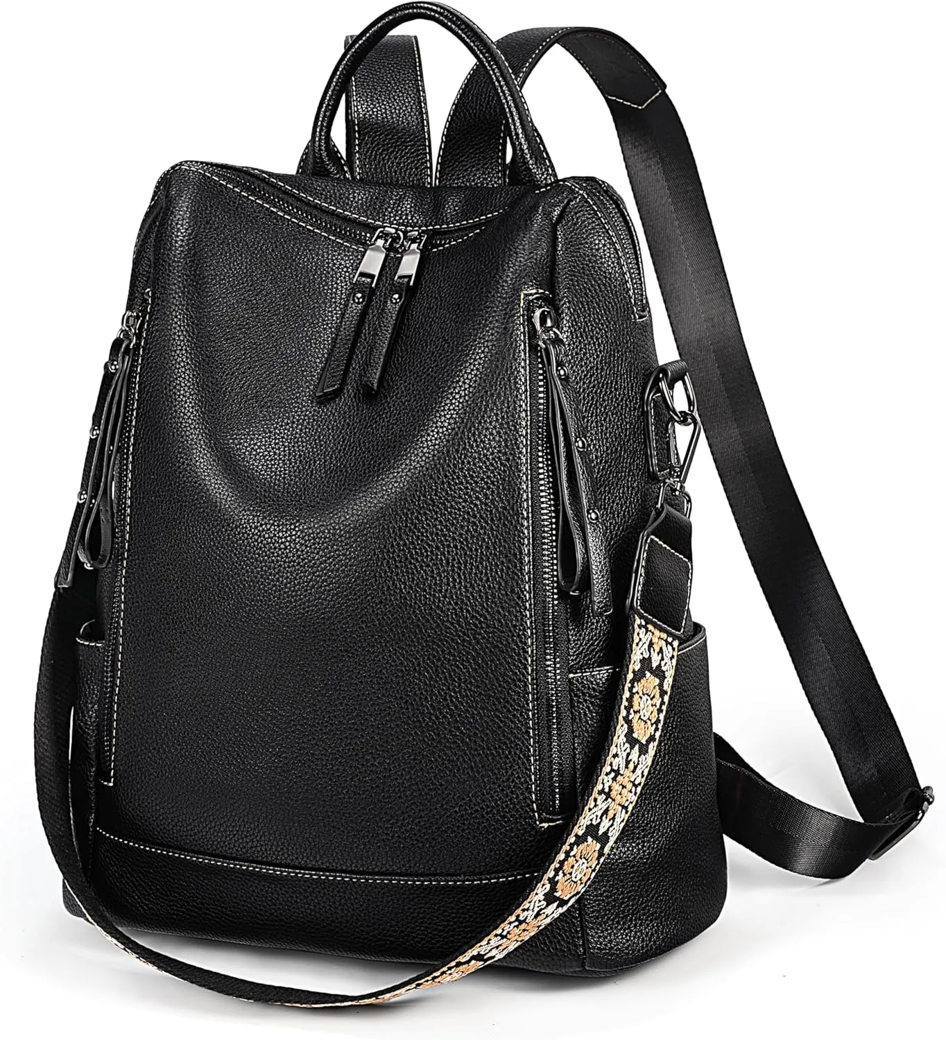 Uromee PU Leather Backpack Purse for Women Fashion Multipurpose Design Handbag Ladies Shoulder Bags Travel Backpack