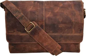 VALENCHI 14" Leather Messenger Bag