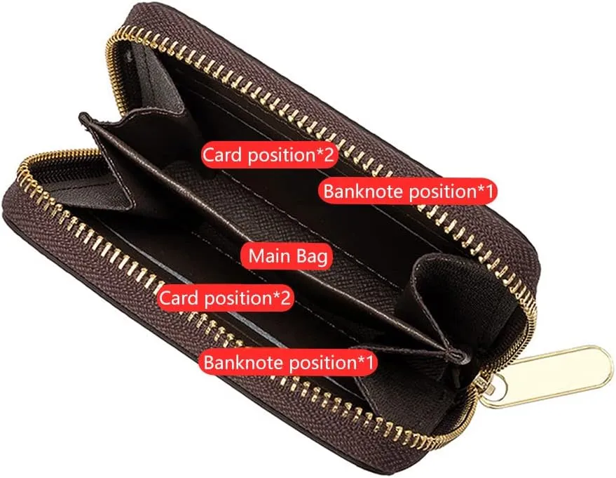Veki Women's Credit Card Holder, RFID Leather Zipper Wallet, Small Zipper Card Case for Men and Women (White)