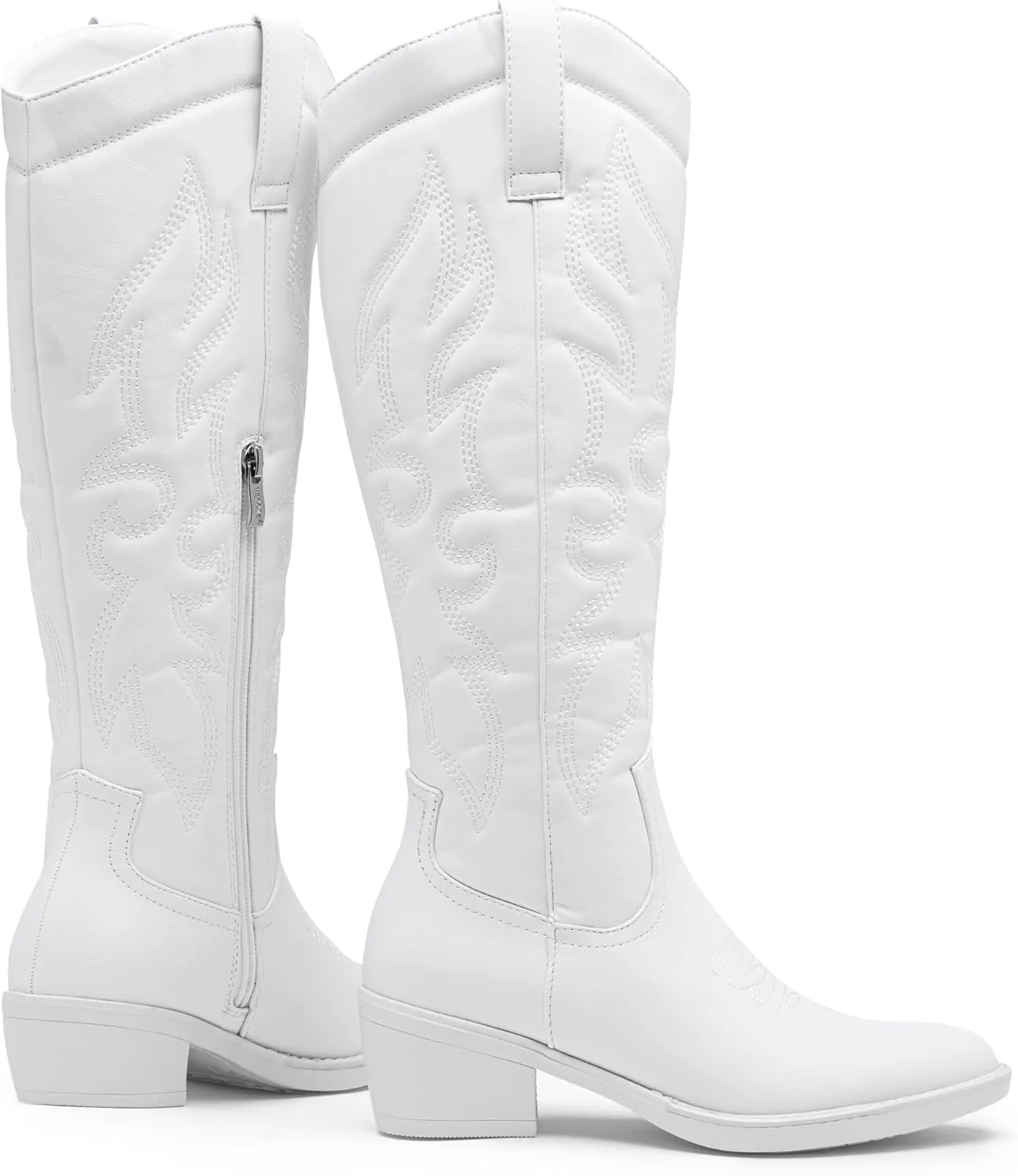 Vepose Womens Tall Cowboy Boots Knee High Cowgirl Low Heel Comfy Boots for Ladies