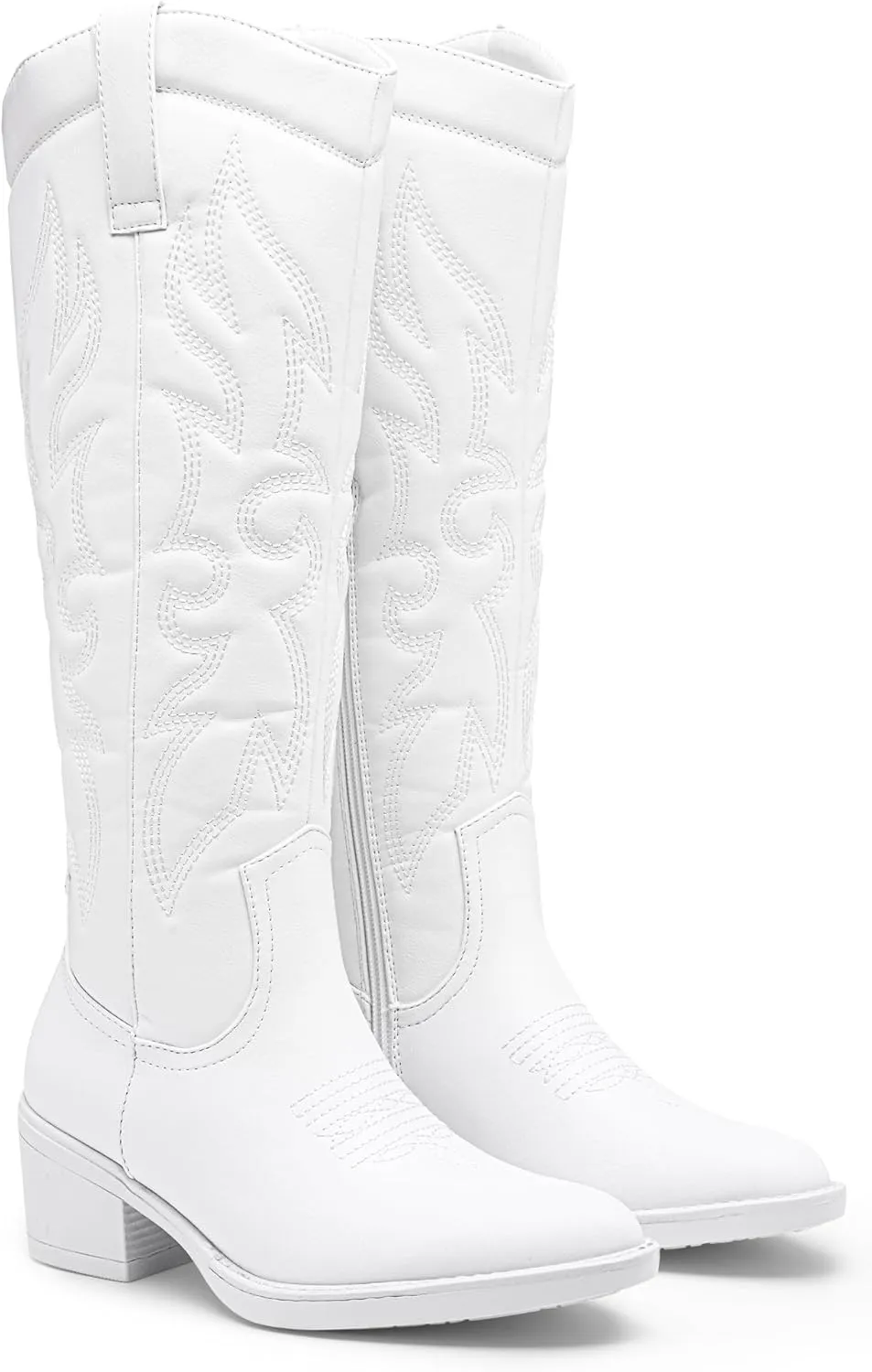 Vepose Womens Tall Cowboy Boots Knee High Cowgirl Low Heel Comfy Boots for Ladies