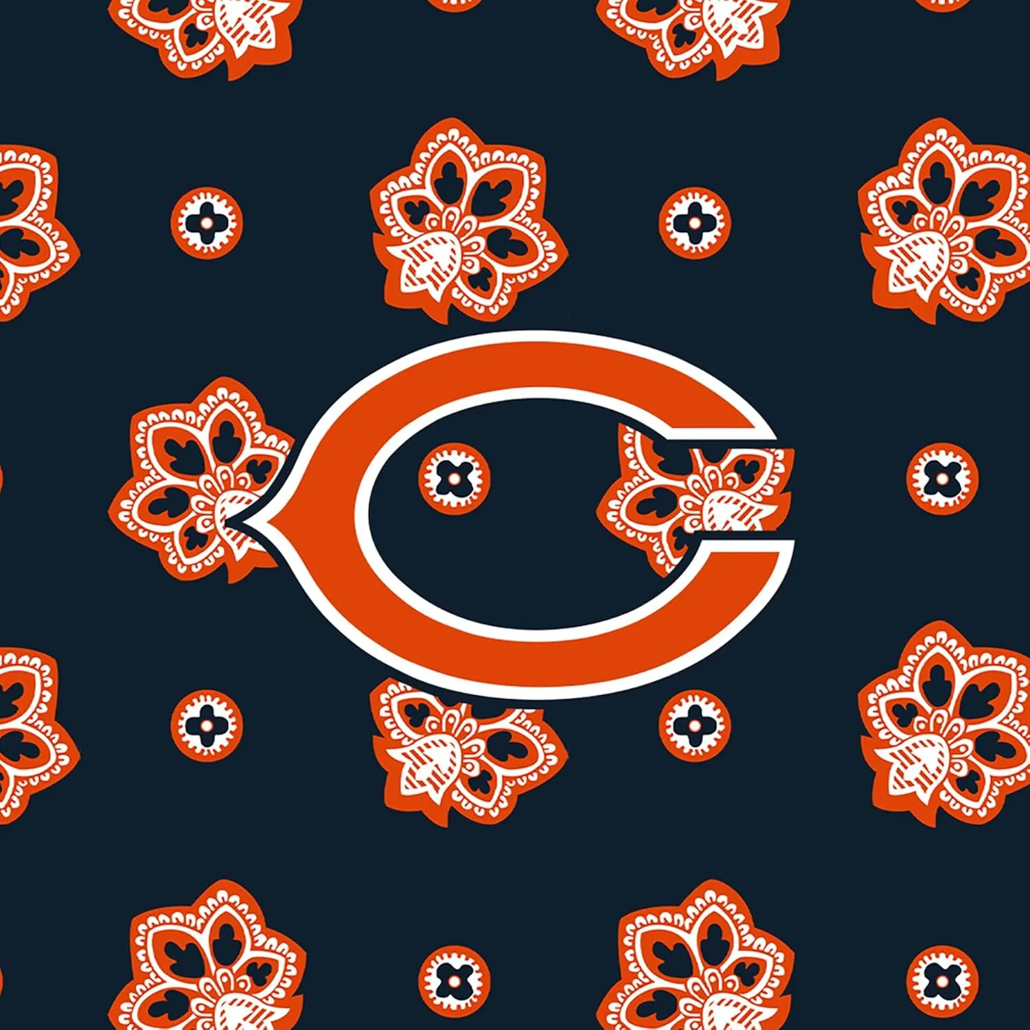 Vera Bradley Women's Cotton NFL Small Backpack (Multiple Teams Available), Chicagobearsonnavy/Orangebandana