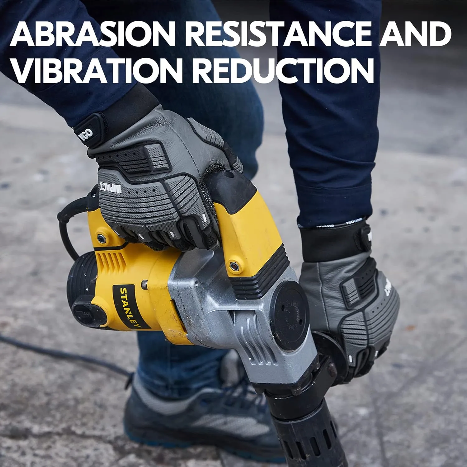 Vgo...…1Pair Leather Heavy Duty Work Gloves,Mechanics Gloves,Water Resistant,Impact Resistant,Anti-Vibration(CA7722WR)
