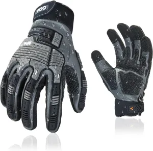 Vgo...…1Pair Leather Heavy Duty Work Gloves,Mechanics Gloves,Water Resistant,Impact Resistant,Anti-Vibration(CA7722WR)