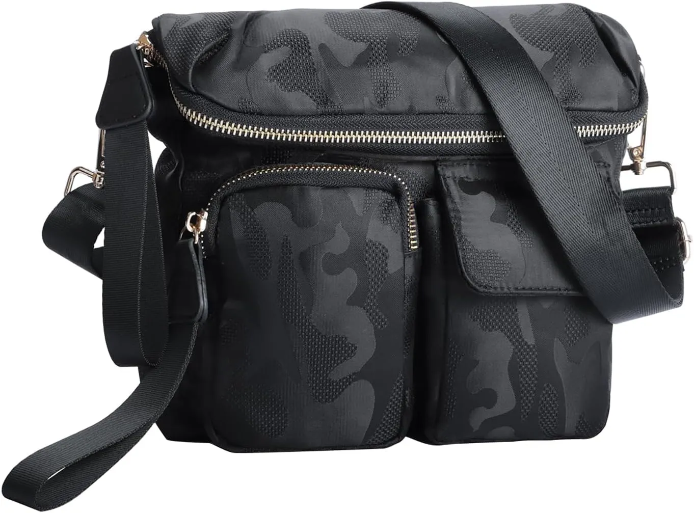 VGOAL Nylon Fabric Crossbody Bag Casual Fashion Multi-Pocket in Square Bag Female More Pockets Clamshell Shoulder Bag
