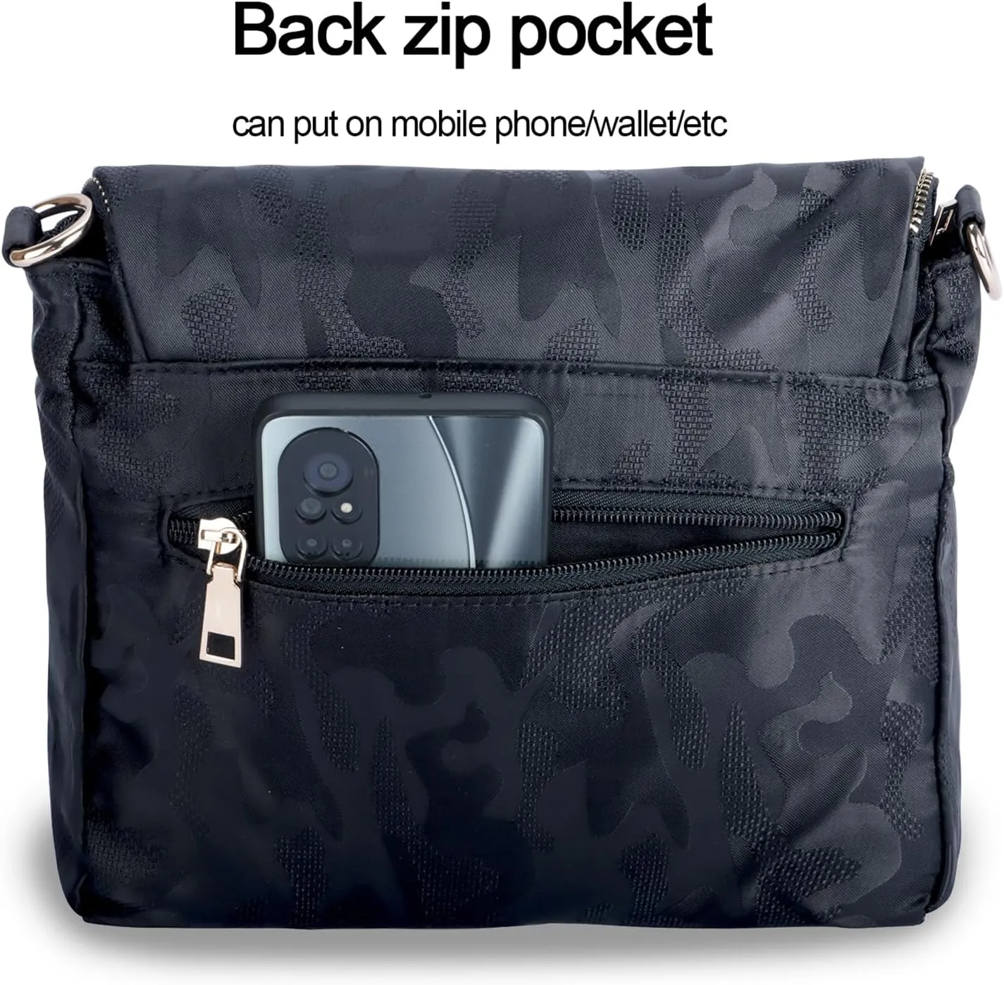 VGOAL Nylon Fabric Crossbody Bag Casual Fashion Multi-Pocket in Square Bag Female More Pockets Clamshell Shoulder Bag