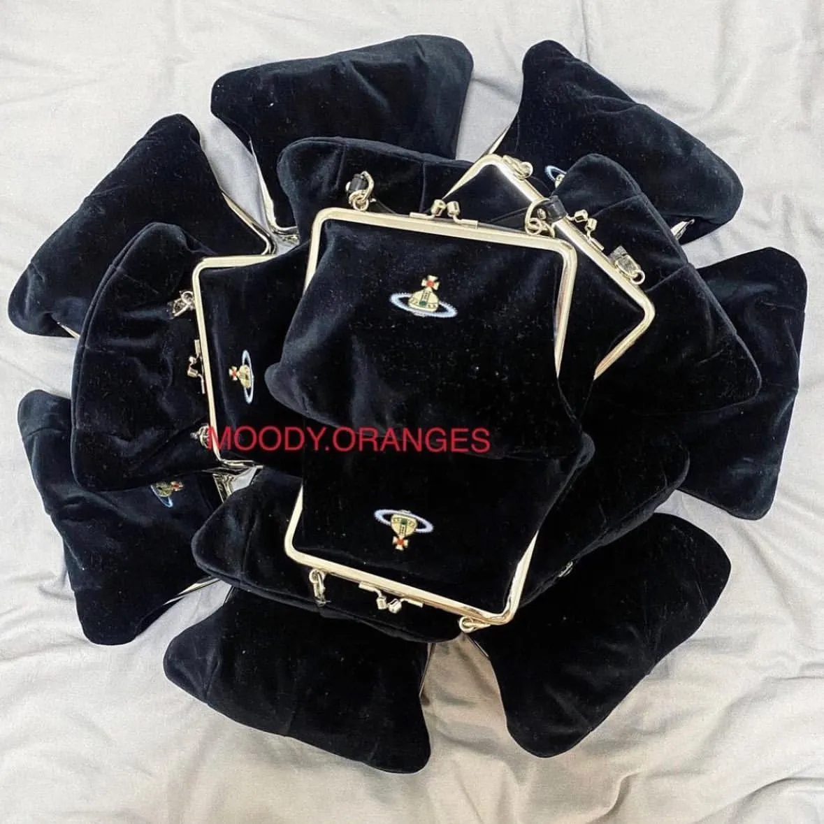 Vivienne Westwood Black Velvet Dumpling Bag