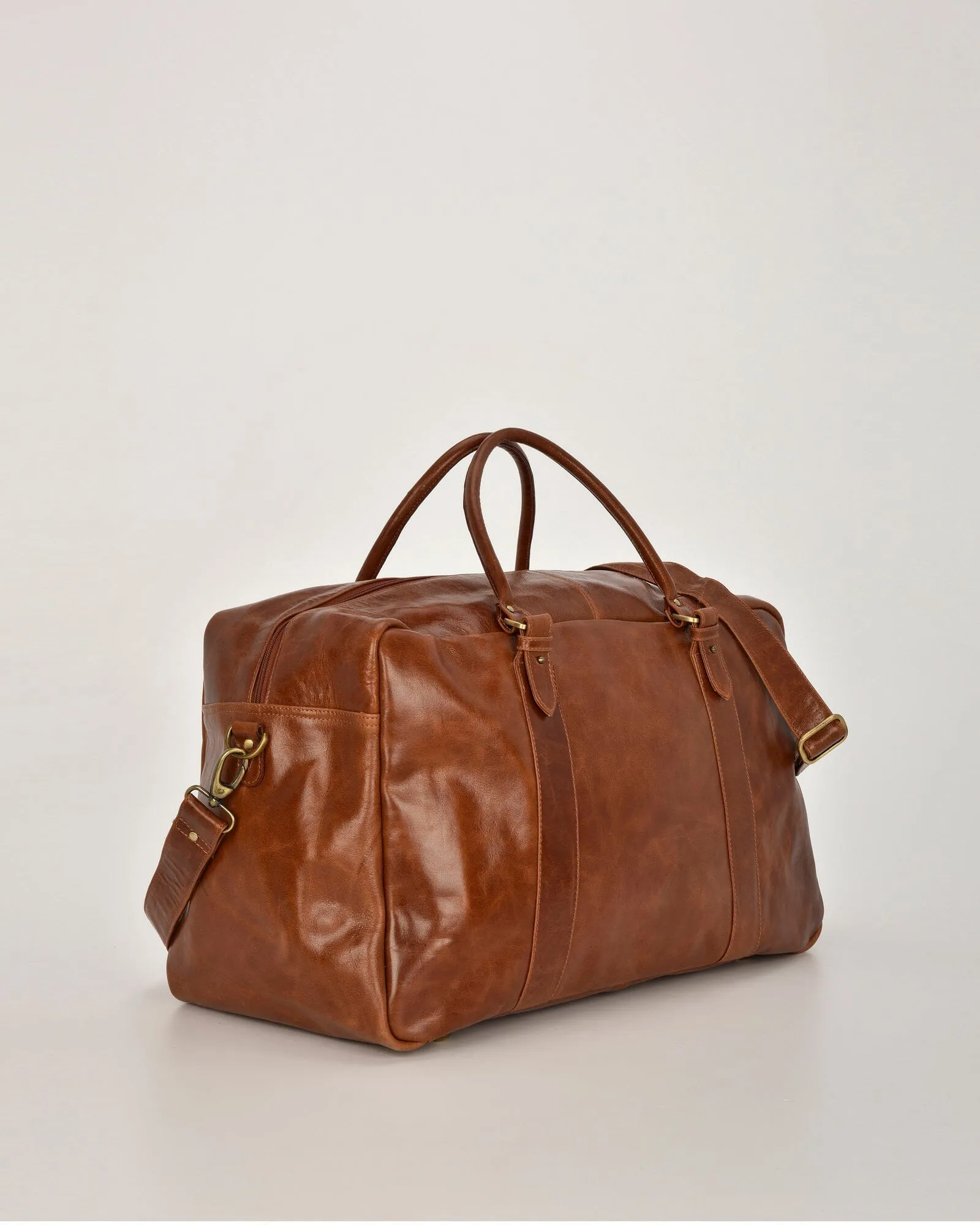 Waratah Structured Leather Large Weekend Duffel