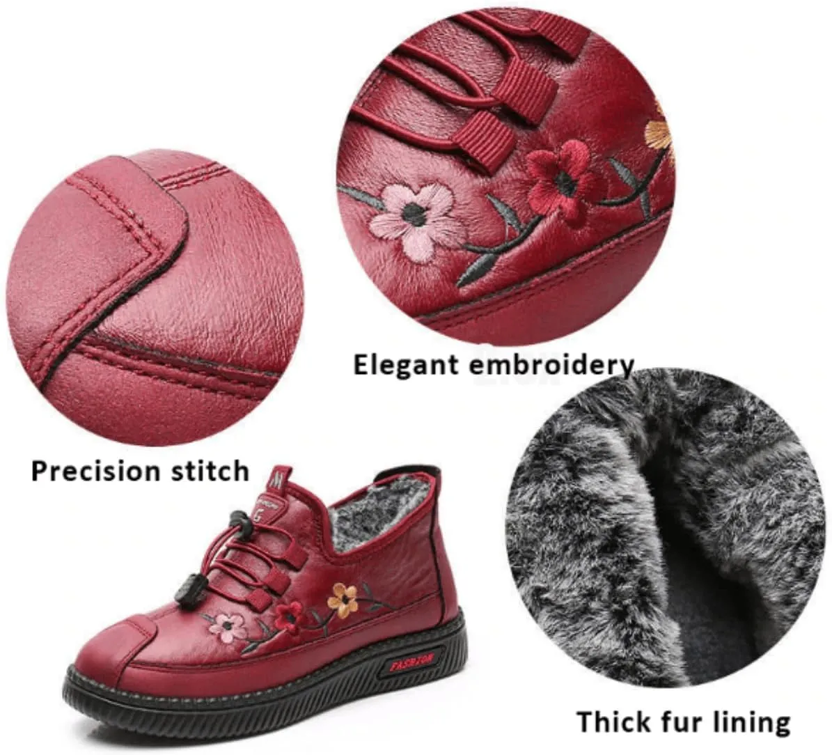 Warm Shoes for Women Elderly Females Soft Warm, Winter Slip On Shoes for Women, Winter Walking Shoes for Women