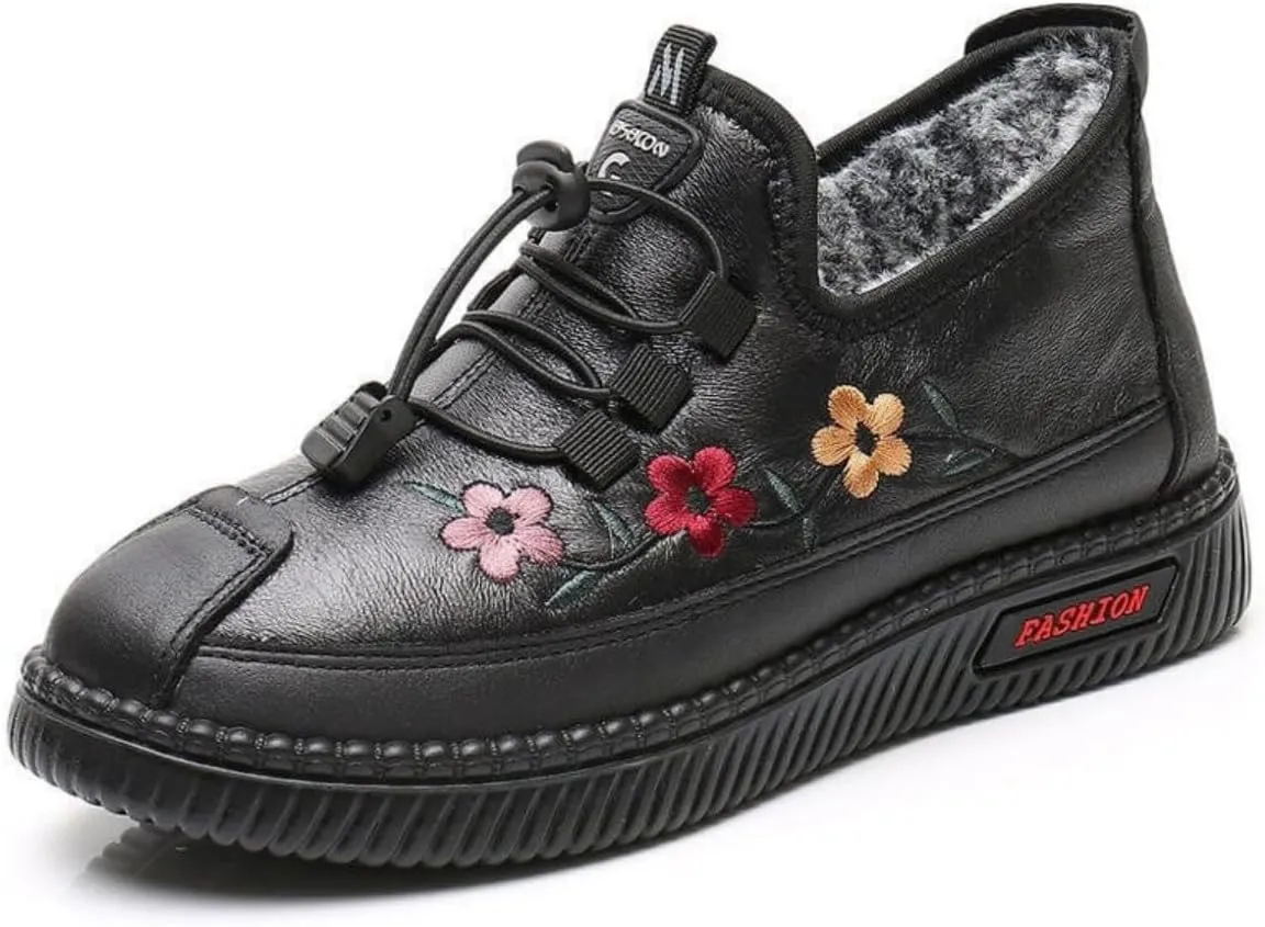 Warm Shoes for Women Elderly Females Soft Warm, Winter Slip On Shoes for Women, Winter Walking Shoes for Women