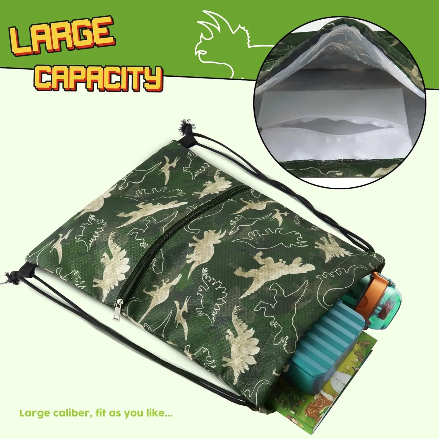WAWSAM Drawstring Backpack - Drawstring Bags for Kids Swim Bag for Beach