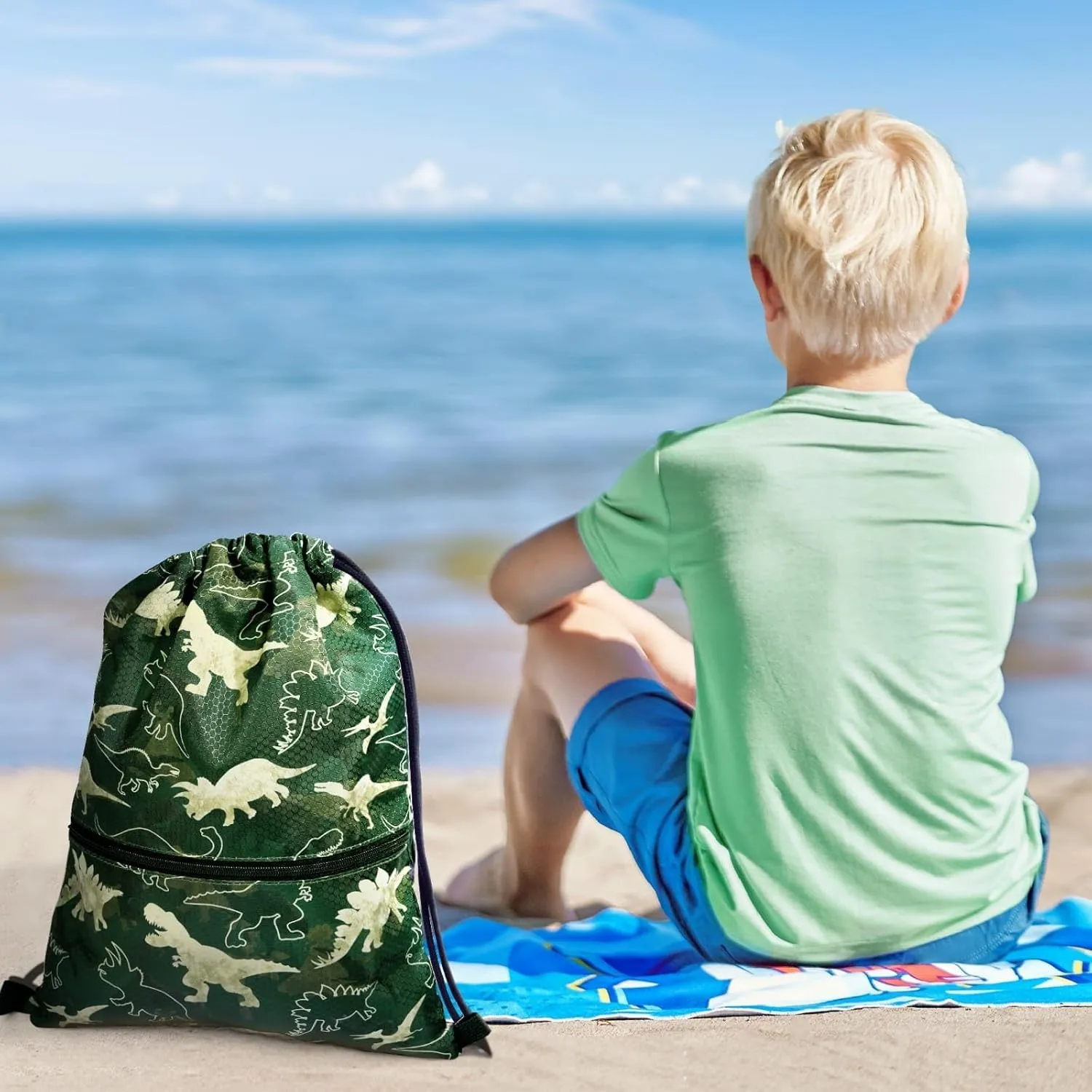 WAWSAM Drawstring Backpack - Drawstring Bags for Kids Swim Bag for Beach