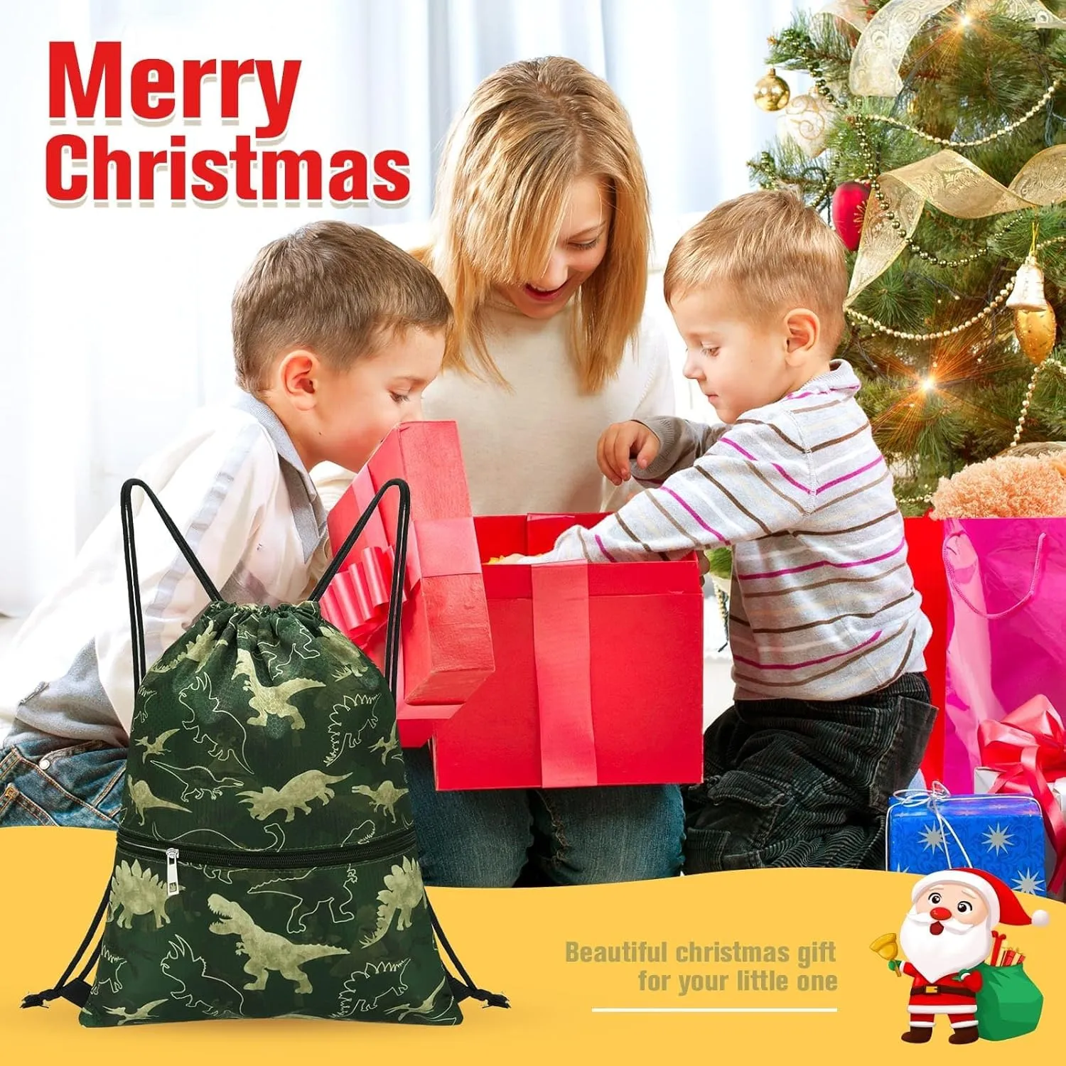 WAWSAM Drawstring Backpack - Drawstring Bags for Kids Swim Bag for Beach