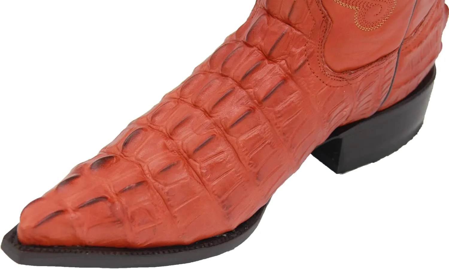 Western Shops Mens Crocodile Alligator Print Leather Cowboy Western Boots Snip Toe