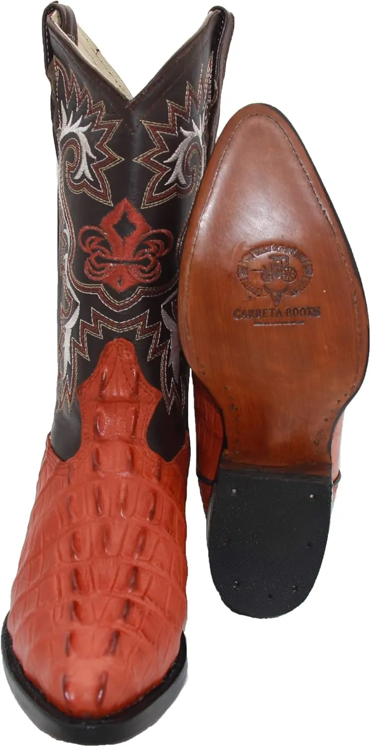 Western Shops Mens Leather Crocodile Alligator Print Western Cowboy Boots
