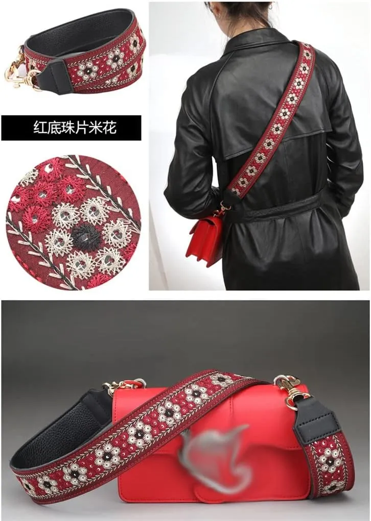 Wide Strap Bag Replacement Embroidered Strap Shoulder Strap Accessory Strap Diagonal Strap