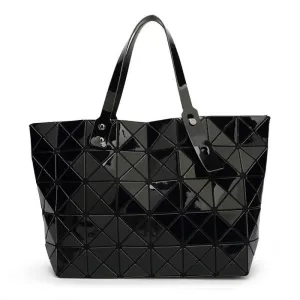 Women Bag Lady Geometry Package Sequins Mirror Saser Plain Split Joint Mujer Shoulder Bags Large Top Handle Tote